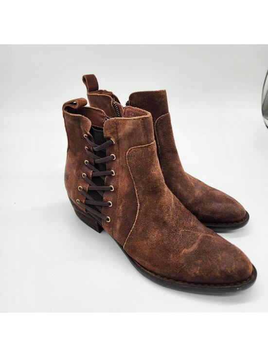 Born Shoes - New Born Tarkiln brown distressed leather ankle boots 9.5 dayle